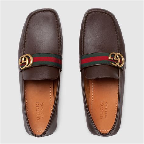 gucci men's drivers brown